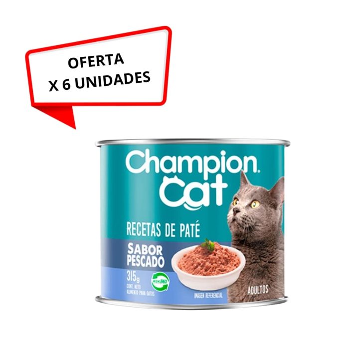 Lata champion cat sabor pescado 315 gr x 6 Unidades