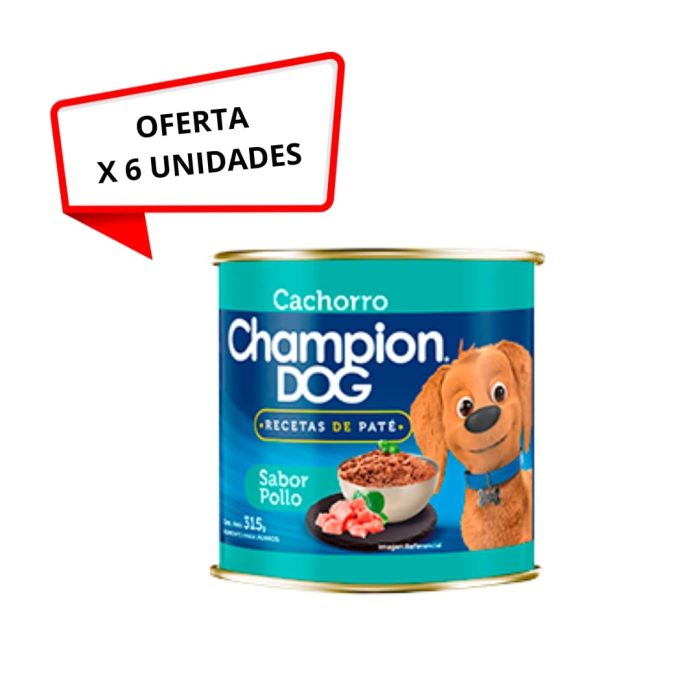 Lata Champion Dog Cachorro 315 gr x 6 unidades