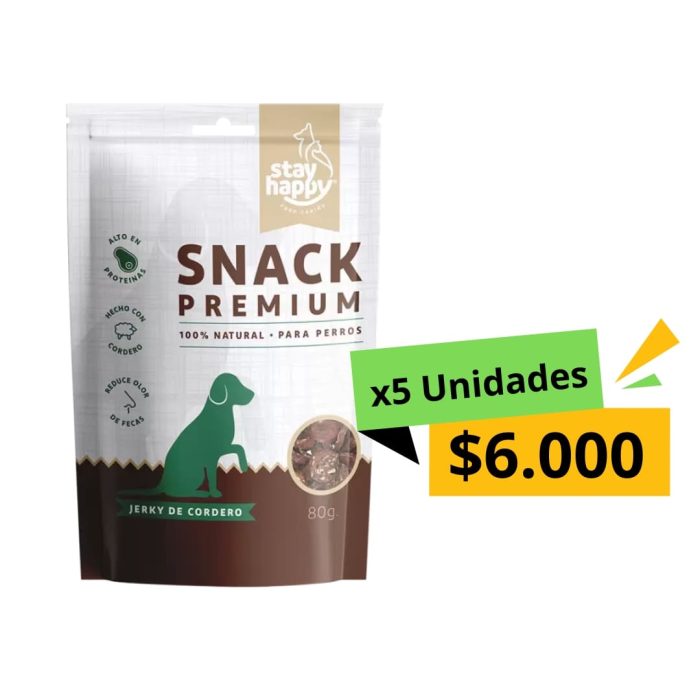 snack perros cordero x5 Unidades Snack Perro Sabor Cordero 80 gr x 5 Unidades