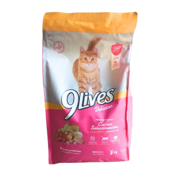 9LIVES alimento para gato adulto 3 Kilos x 2 unidades