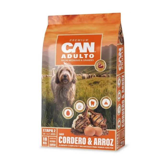 can adulto cordero y arroz 18 kilos (1) Can Adulto 18Kg Sabor Cordero y Arroz x 10 unidades