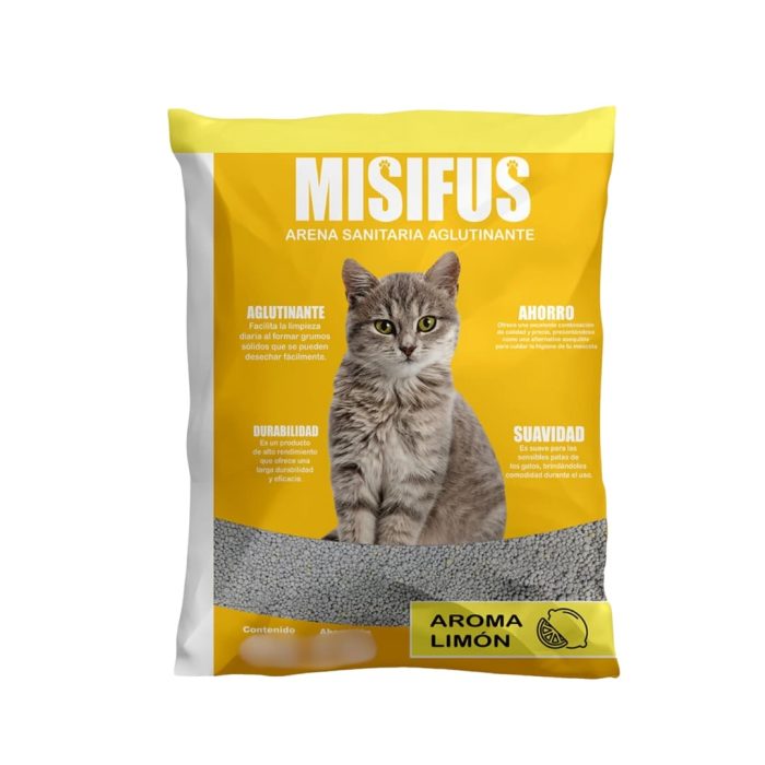 Arena sanitaria misifus aroma limón 20 kilos