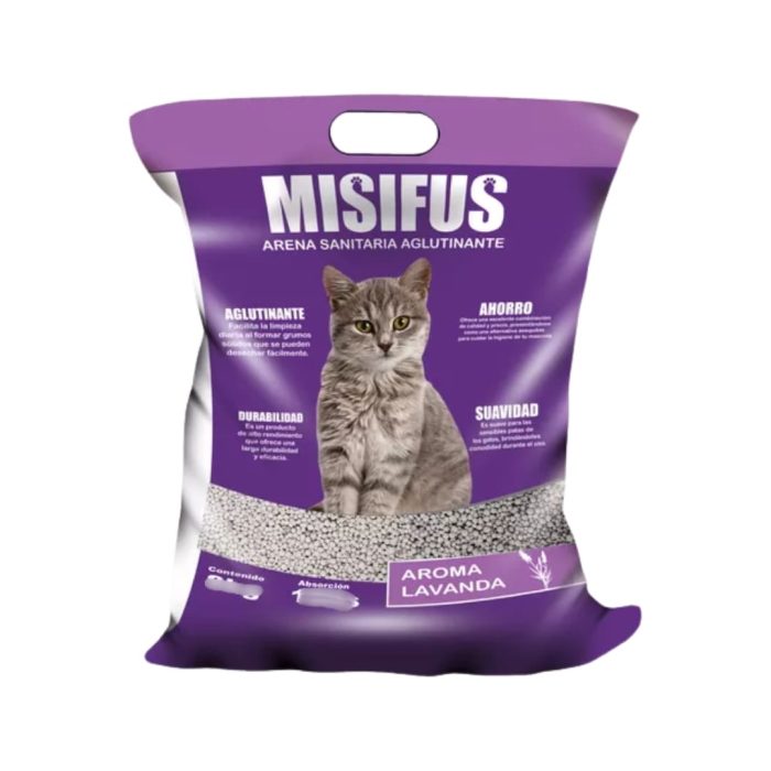 Arena sanitaria misifus aroma lavanda 20 kilos
