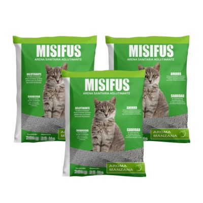 misifus aroma manzana 8 kilos Arena Misifus aroma manzana 8 kilos x 3 unidades
