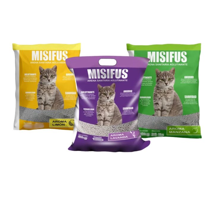 Arena Misifus aromas surtidos x 3 unidades total 24 kilos