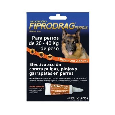 Fiprodrag pipeta perro hasta 20 a 40 kilos  x 5 unidades