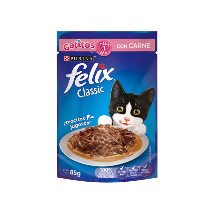 SACHETS FELIX GATITO SABOR CARNE  15 unidades