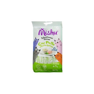 Mishu pollo con hierba gatera  6 paquetes= 30 unidades