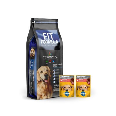 Formato nuevo ofertas (25) Fit senior 20 kilos + 1 caja de sachet pedigree senior x 12 unidades
