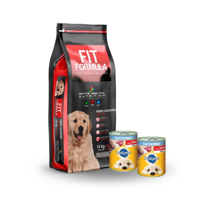 Fit cachorro 10 kilos + 2 latas pedigree cachorro