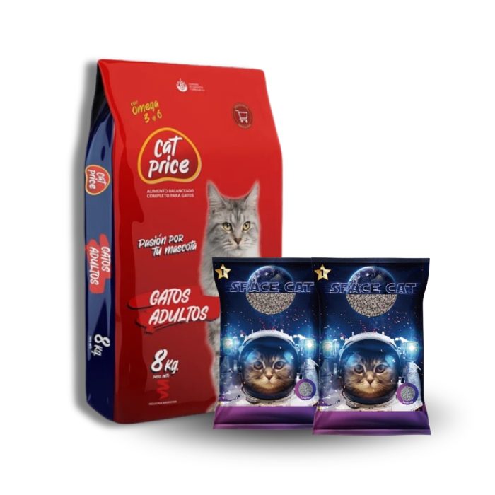 Formato nuevo ofertas (8) Cat price 8 kilos + 2 arenas space cat lavandad de 2 kilos cada una