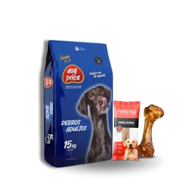 DOG PRICE PERRO ADULTO 15K  + 1 HUESO PORCINO MASTIG