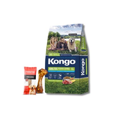 Kongo perro adulto 21 kilos + 1 hueso mastig porcino