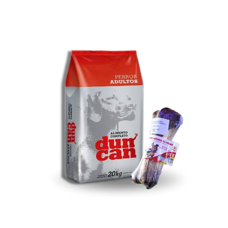 DUNCAN ADULTO 20 KILOS + 1 HUESO NATURAL FEMUR PORCINO