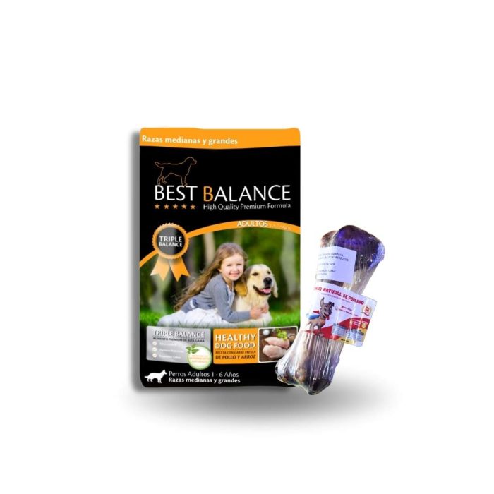 Best balance perro adulto 20 kilos + 1 hueso natural femúr porcino