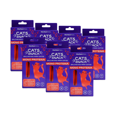 Cats Snack salchicha para gato sabor bacalao  x 10 unidades