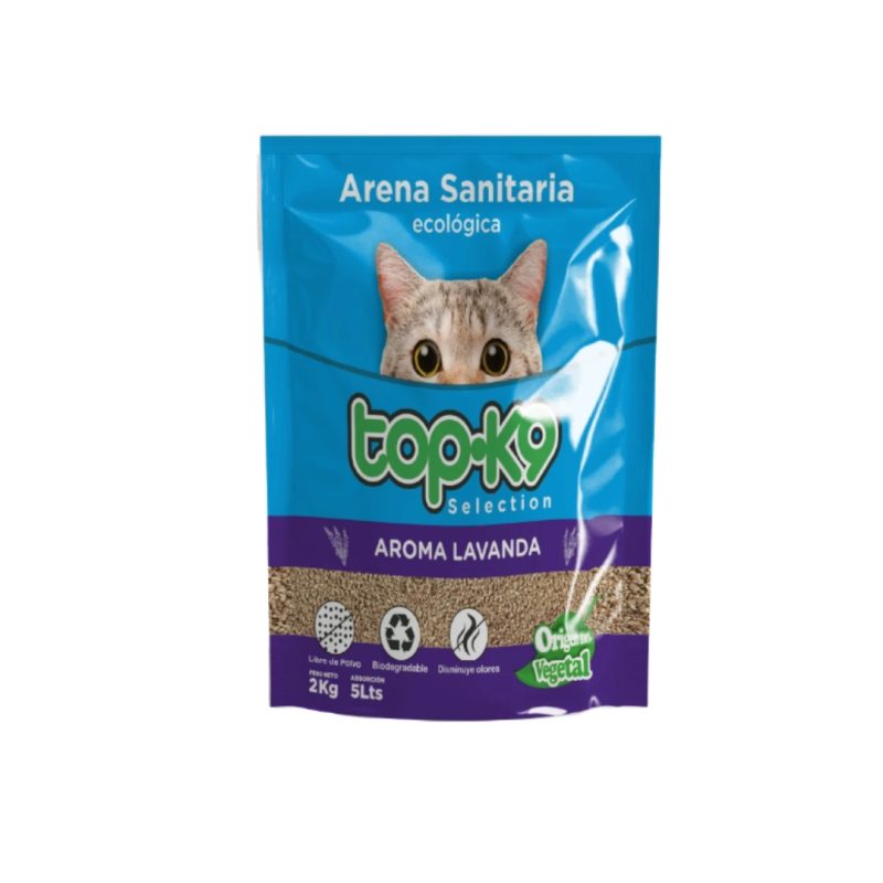 ARENA TOP K9 ECOLOGICA AROMA LAVANDA 2 KILOS  x 10 UNIDADES