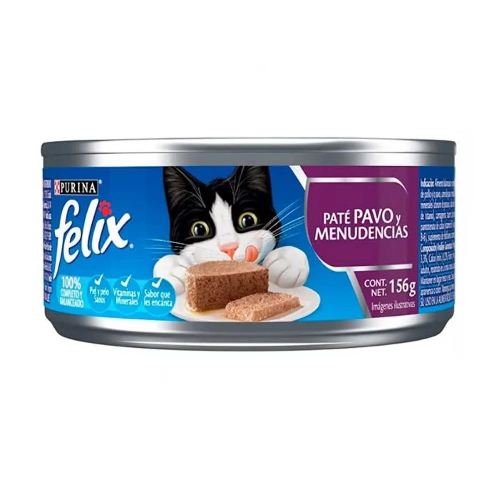lata felix pavo y menudencias Lata Paté Felix 156 gr sabor Pavo y menudencias x 10 unidades