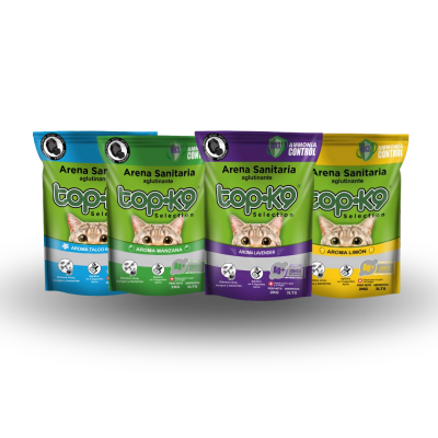 ARENA TOP K9 AGLUTINANTES 2 KILOS AROMAS SURTIDOS x 10 UNIDADES