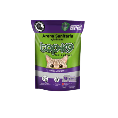 ARENA TOP K9 AGLUTINANTE AROMA LAVANDA 2 KILOS X 10 UNIDADES