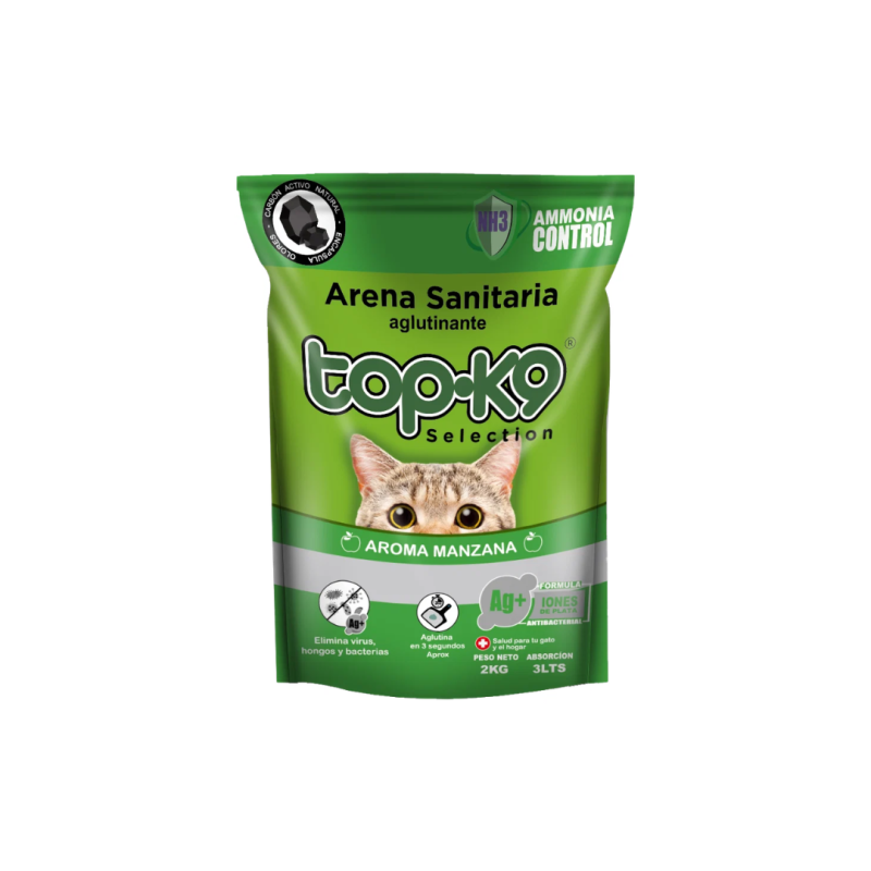 ARENA TOP K9 AGLUTINANTE AROMA MANZANA X 10 UNIDADES