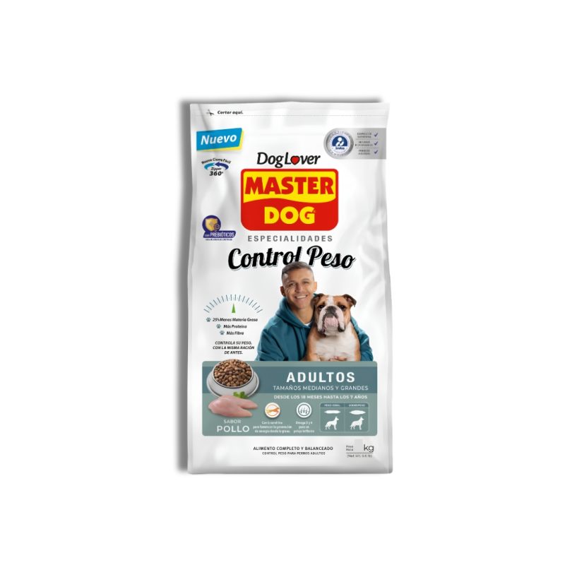 MASTER DOG ADULTO CONTROL PESO SABOR POLLO 18 KILOS